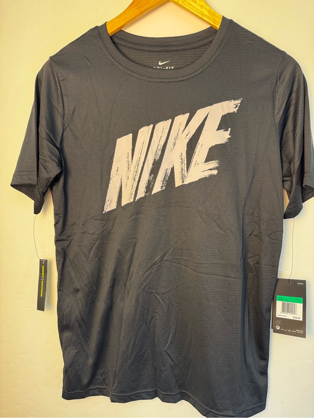 Nike Boys Charcoal Black Short Sleeve Logo Tee XL